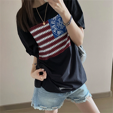 chrome hearts usa flag graphic short sleeve t-shirt